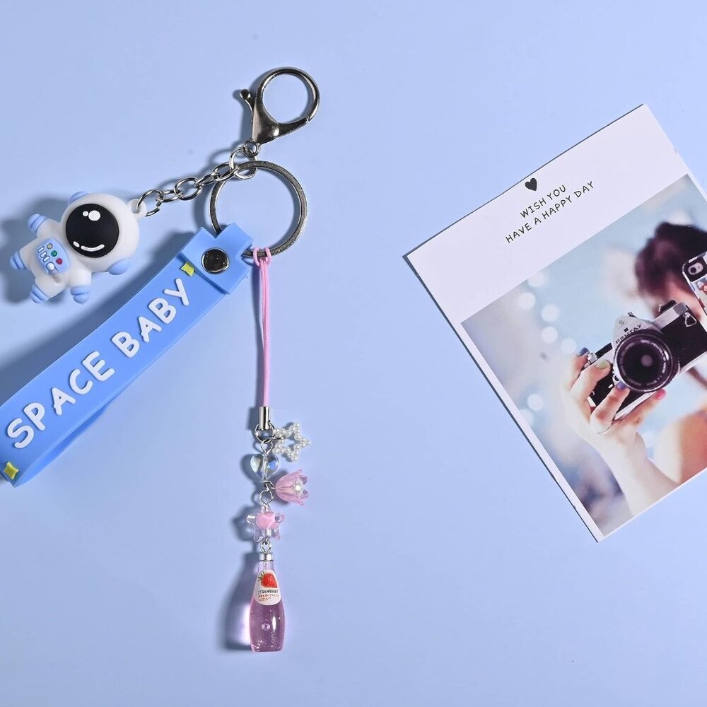 Cute Strawberry Soda Phone Charms, Y2K Fruit Summer Phone Keychain Charm, Aesthe - Picture 4 of 7